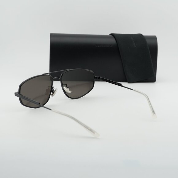 Bottega Veneta BV1125S 001 Aviator Sunglasses - Black/Grey